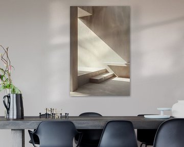 Architektur Minimalismus sauber und viel Beton in beige Farbe von Digitale Schilderijen