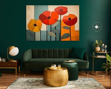 Coquelicots abstrait sur Bert Nijholt