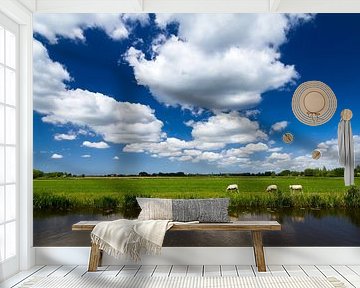 Hollands landschap met schapen van Dennis van de Water