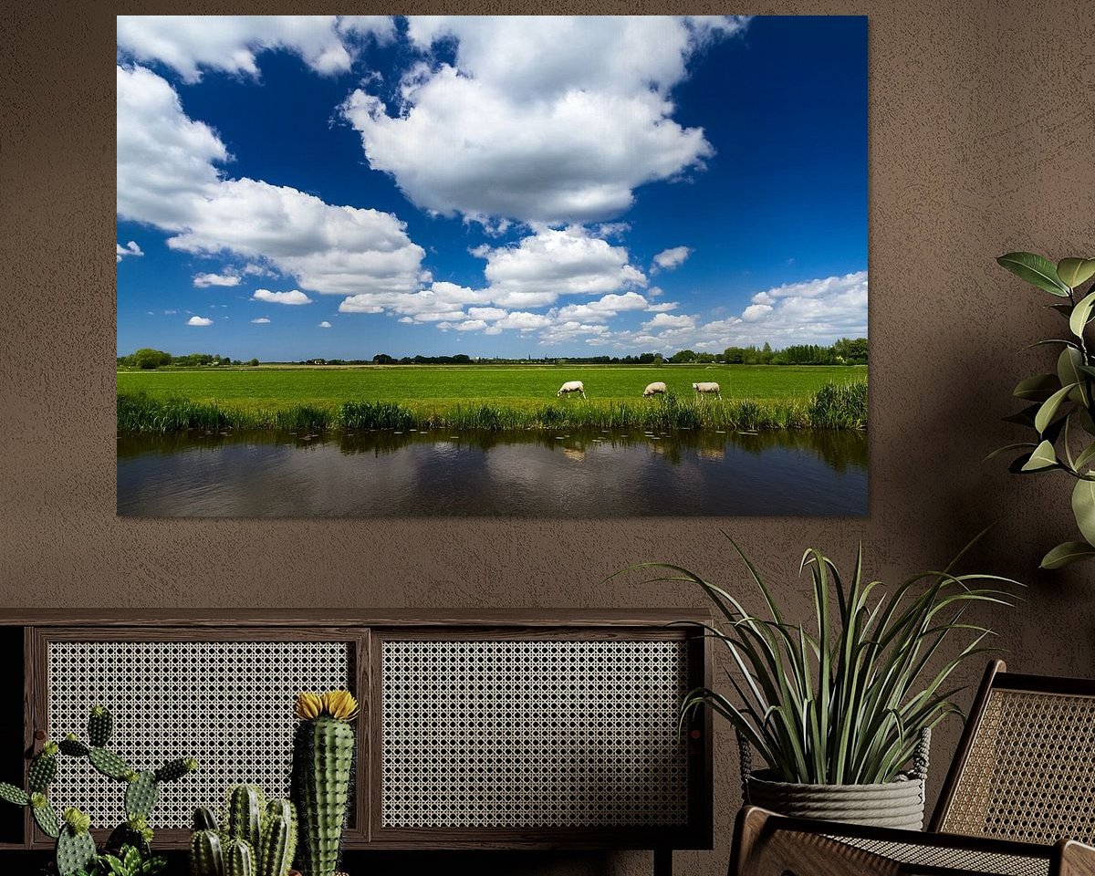 Voorbeeld van het werk in een kamer