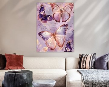 Pink purple butterflies by haroulita