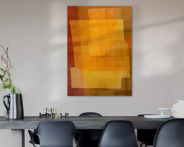 Modern abstract shapes in terra and yellow. by Dina Dankers