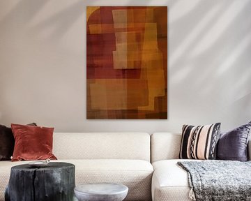 Modern abstract shapes in terra and dark ocher by Dina Dankers