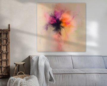 Moderne abstrakte Blume in Pastellfarben und Neon-Akzenten von Lauri Creates