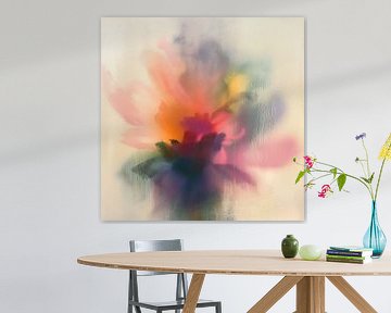 Moderne abstrakte Blume in Pastellfarben und Neon-Akzenten von Lauri Creates