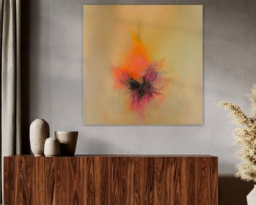 Modern abstracte bloem in pastelkleuren en neon accenten van Lauri Creates