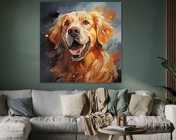 Golden retriever sur Cafe Noir