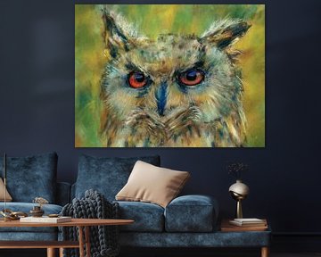 Portrait of a Siberian Eagle Owl - detail by Karen Kaspar