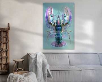 Lobster Luxe - Schmetterling Fantasie lila blau #1 von Marianne Ottemann - OTTI