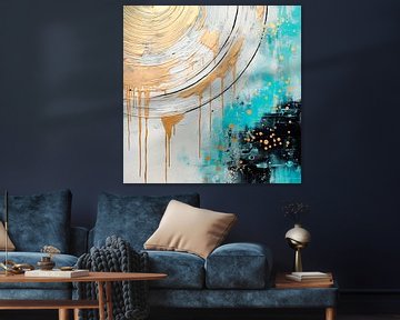 ABSTRACT KUNST Smeltende zon van Melanie Viola