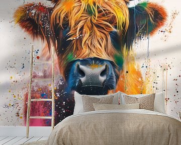 Highland Harmony - Picturesque Beef in Colour - Scottish Highlander by Eva Lee
