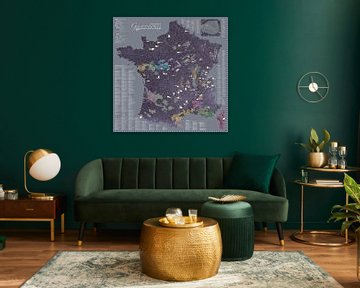 Carte de France des Gastronomes, kleur Aubergine van MAPOM Geoatlas