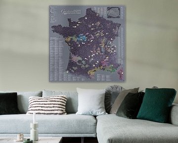 Carte de France des Gastronomes, couleur Aubergine sur MAPOM Geoatlas