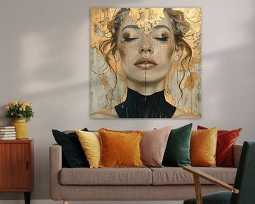 Modern portrait in earth tones and gold. by AVC Photo Studio