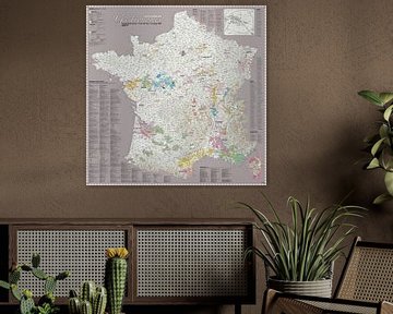 Carte de France des Gastronomes, kleur grijs van MAPOM Geoatlas