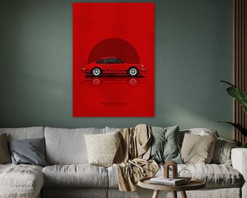 Kunstauto PORSCHE CARRERA RS Rood van D.Crativeart