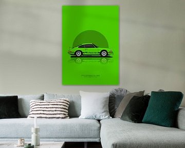 Kunstauto PORSCHE CARRERA RS Groen van D.Crativeart