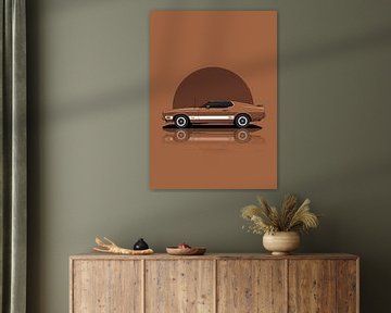 Art 1973 Ford Mustang Chocolate by D.Crativeart