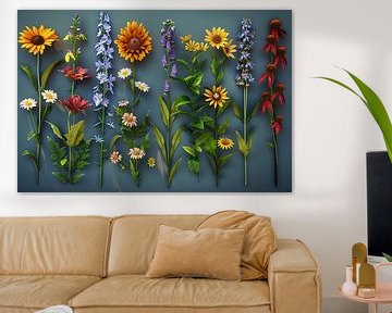 florale Kunst an der Wand von Egon Zitter