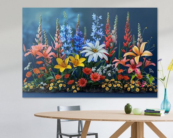 Voorbeeld van het werk in een kamer