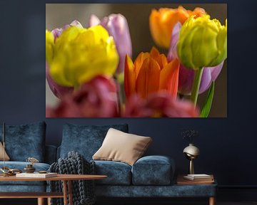 Pastelkleurige tulpen van Ingrid van Wolferen