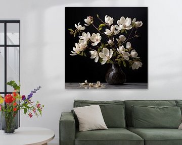 Magnolie in Vase Porträt von TheXclusive Art