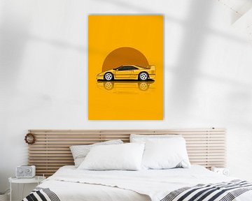 Art 1989 ferrari f40 Jaune sur D.Crativeart