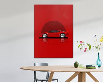 Kunst 1989 ferrari f40 Rood van D.Crativeart