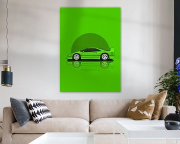 Kunst 1989 ferrari f40 Groen van D.Crativeart