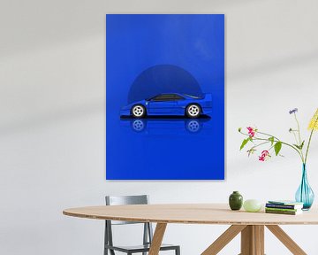 Kunst 1989 ferrari f40 Blauw van D.Crativeart