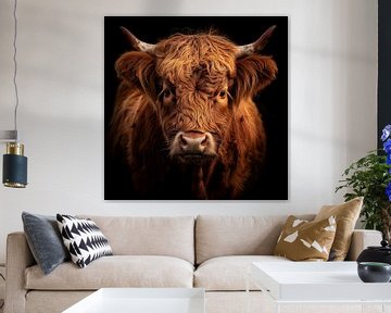 Portrait de vache Highlander sur TheXclusive Art