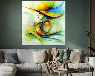 Elegante Vrouw met Hoed - 3 | Abstract van Karina Brouwer