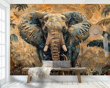 Painting Elephant Jungle by Abstract Painting