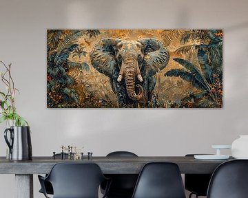 Schilderij Olifant Jungle van Abstract Schilderij