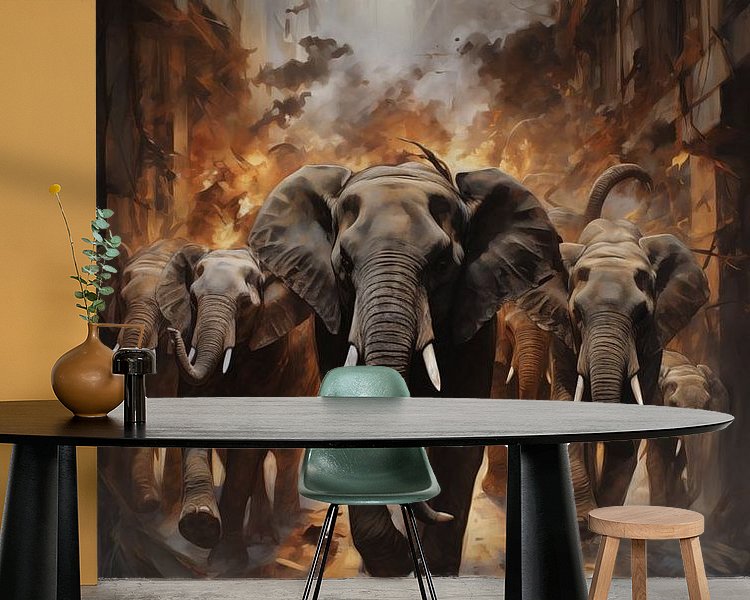Voorbeeld van het werk in een kamer
