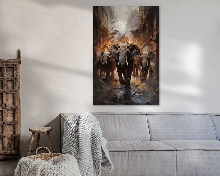 Voorbeeld van het werk in een kamer