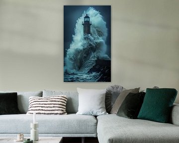 La mer sauvage et le phare sur Harry Cathunter