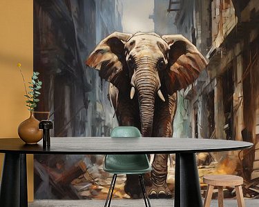 Voorbeeld van het werk in een kamer