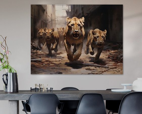 Voorbeeld van het werk in een kamer