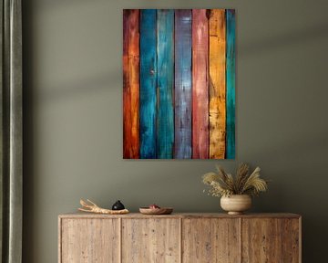 Kleurrijke houten planken V5 van drdigitaldesign