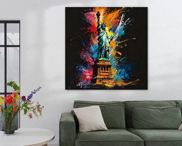 New York's Statue of Liberty in Graffiti Style by Thea