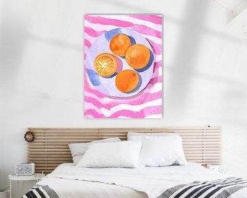 Oranges on a plate by Kim Karol / Ohkimiko