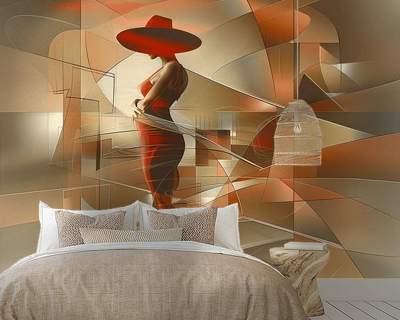 Voorbeeld van het werk in een kamer