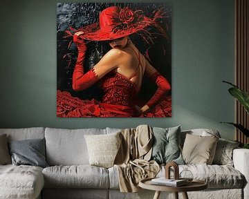 Lady in Red - 2 van Karina Brouwer