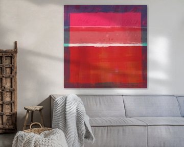 Modernes abstraktes Bild in Rosa, Orange und Violett. Rothko inspiriert von Dina Dankers
