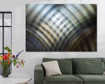 Abstract pattern of curved lines in light and dark by Lisette Rijkers