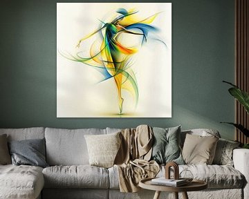 Ballarina danst de lente tegemoet | Abstract van Karina Brouwer