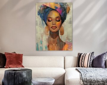 Colourful modern portrait by Carla Van Iersel