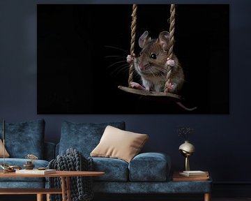 Maus auf einer Schaukel Panorama von TheXclusive Art