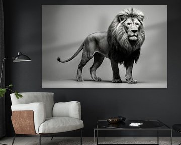 Lion en noir et blanc sur ARTemberaubend